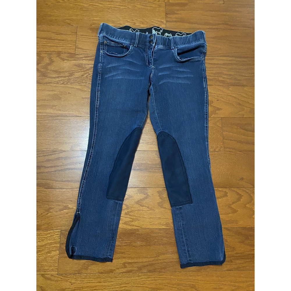 Goode Rider Jean Rider Knee Patch Breeches Equestrian Denim Size 32R (33x26)